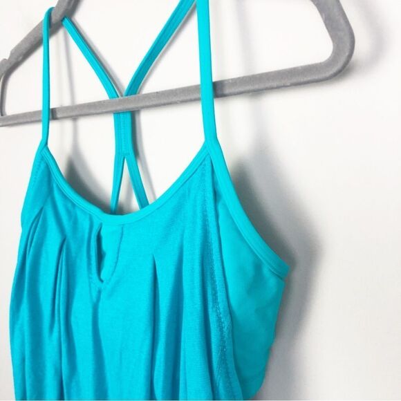 LULULEMON | Turquoise Layered Sports Bra Tank Top Fitted Bottom Women’s Size 8 - Picture 3 of 11